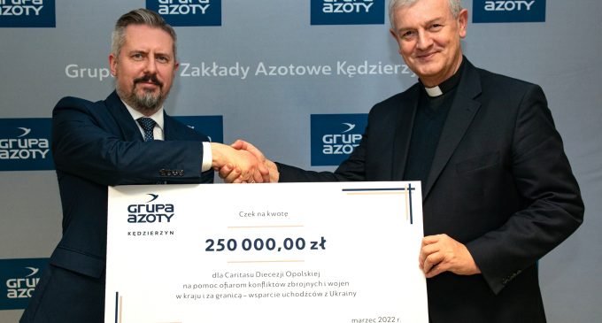 Grupa Azoty wspiera Caritas Polska w pomocy uchodźcom